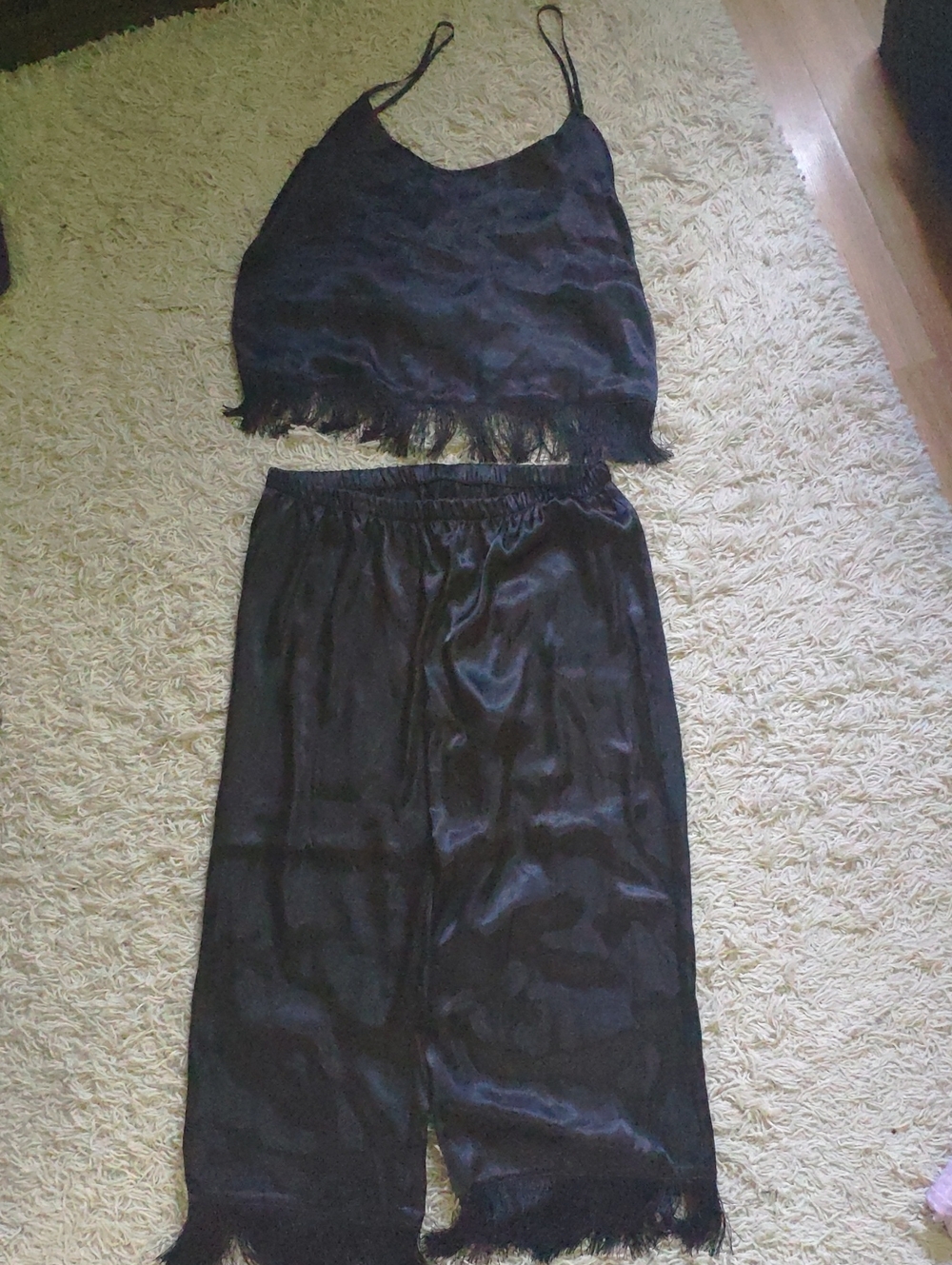 Black Fringe Pajama / Lounge Set 🖤